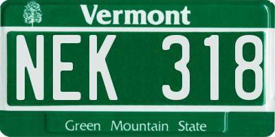 VT license plate NEK318