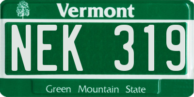 VT license plate NEK319