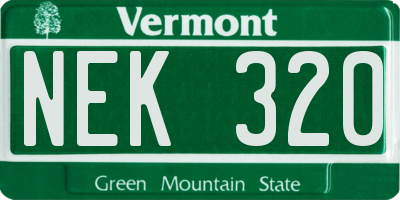 VT license plate NEK320