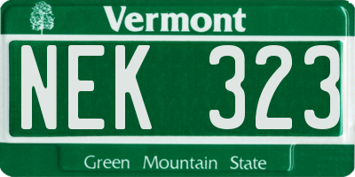 VT license plate NEK323