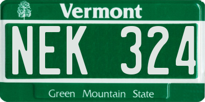 VT license plate NEK324