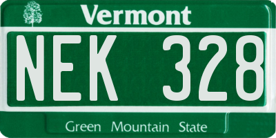 VT license plate NEK328