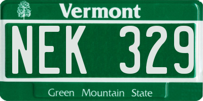 VT license plate NEK329