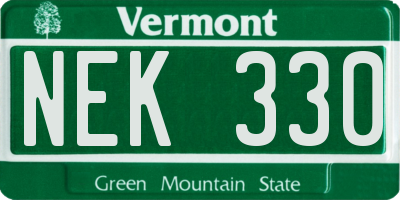 VT license plate NEK330