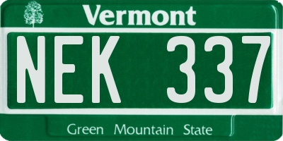 VT license plate NEK337