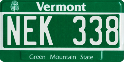 VT license plate NEK338
