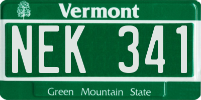VT license plate NEK341