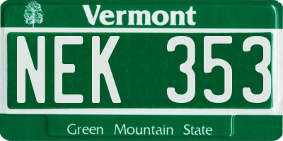 VT license plate NEK353