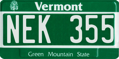 VT license plate NEK355