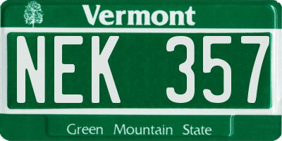VT license plate NEK357