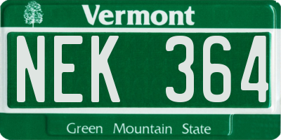 VT license plate NEK364