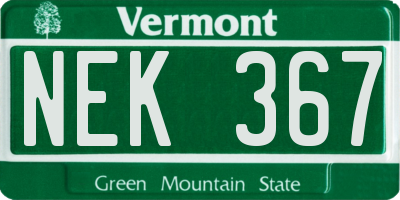VT license plate NEK367