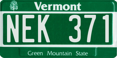 VT license plate NEK371