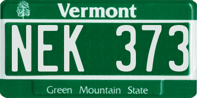 VT license plate NEK373