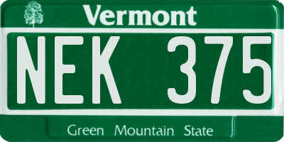 VT license plate NEK375