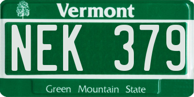 VT license plate NEK379