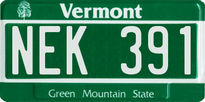 VT license plate NEK391