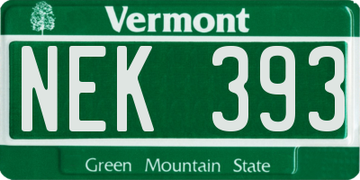 VT license plate NEK393
