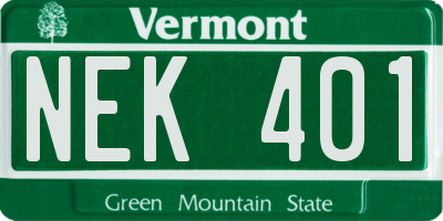 VT license plate NEK401