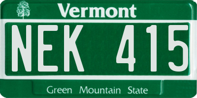 VT license plate NEK415