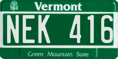 VT license plate NEK416