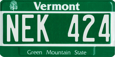 VT license plate NEK424