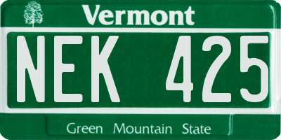 VT license plate NEK425