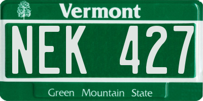 VT license plate NEK427