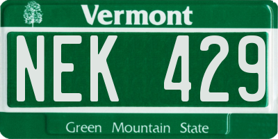 VT license plate NEK429
