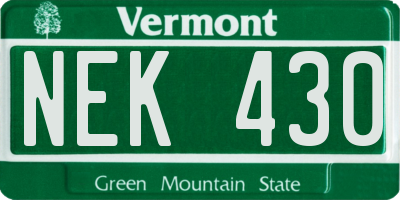 VT license plate NEK430