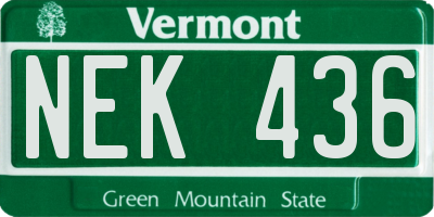 VT license plate NEK436