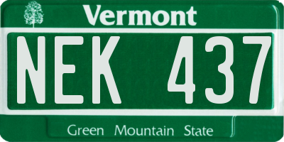 VT license plate NEK437
