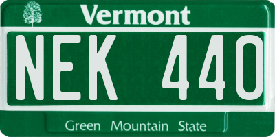 VT license plate NEK440