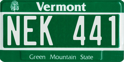 VT license plate NEK441