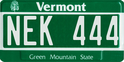 VT license plate NEK444
