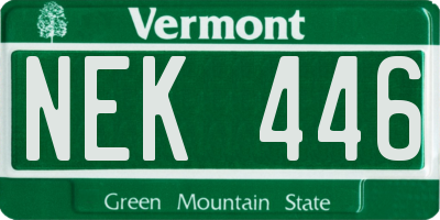 VT license plate NEK446