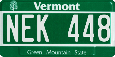VT license plate NEK448