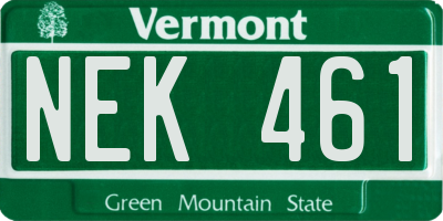 VT license plate NEK461
