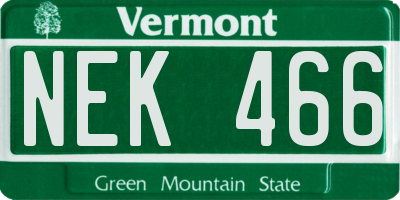 VT license plate NEK466