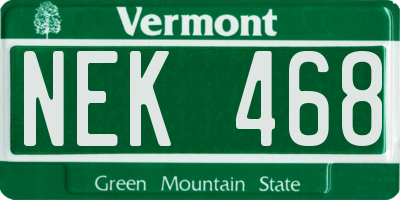 VT license plate NEK468