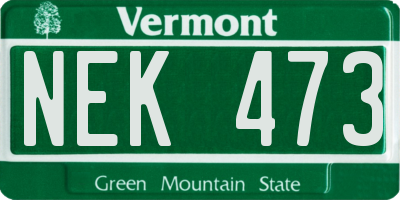 VT license plate NEK473