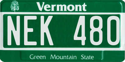 VT license plate NEK480