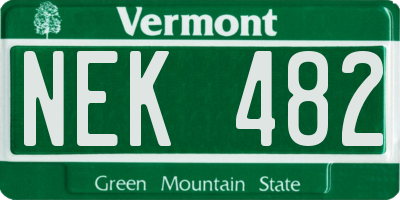VT license plate NEK482