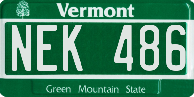 VT license plate NEK486
