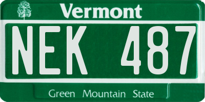VT license plate NEK487