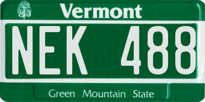 VT license plate NEK488
