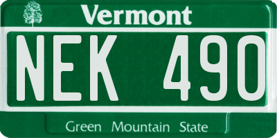VT license plate NEK490