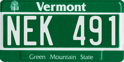 VT license plate NEK491