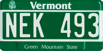 VT license plate NEK493