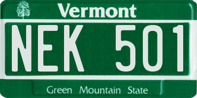 VT license plate NEK501